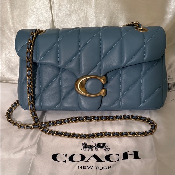 🩵Coach NWT Bluebell Tabby Shoulder Bag 26 With Pillow Quilting /Brass Hardware - Picture 4 of 11